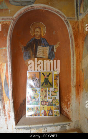 Icons in the Holy`s Spring of Arapovo Monastery “St. Nedelya” Stock Photo
